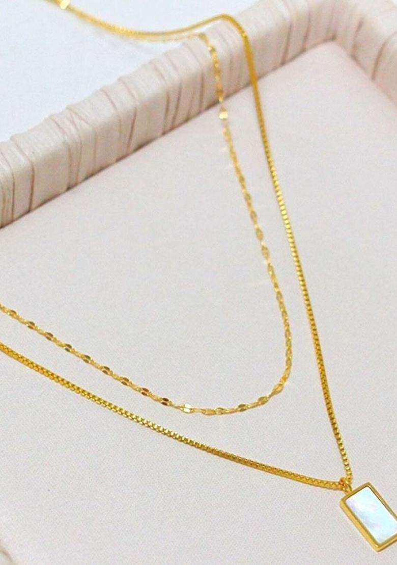 Gold-Plated Feather Shaped Pendant with Chain for Women | Stylish Party & Everyday Wear | Gift for Her - Indya