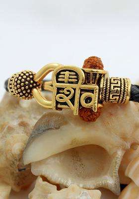 Gold-Plated Temple Kada Bracelet for Men | Traditional Temple Jewellery for Wedding & Festive Wear | Gift for Him