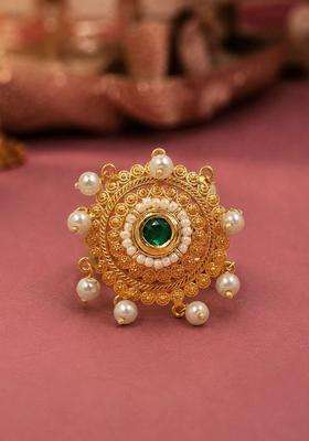 Gold-Plated Temple Finger Ring for Women | Traditional Temple Jewellery for Wedding & Festive Wear | Gift for Her