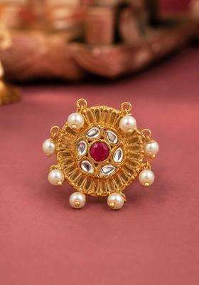 Gold-Plated Temple Finger Ring for Women | Traditional Temple Jewellery for Wedding & Festive Wear | Gift for Her