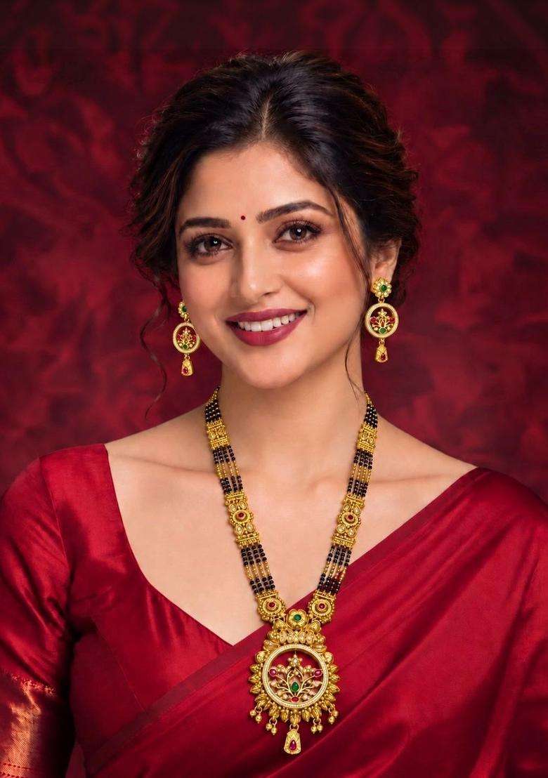 Gold-Plated Temple Stone Studded & Beaded Necklace and Earrings for Women | Traditional Temple Jewellery for Wedding & Festive Wear | Gift for Her - Indya