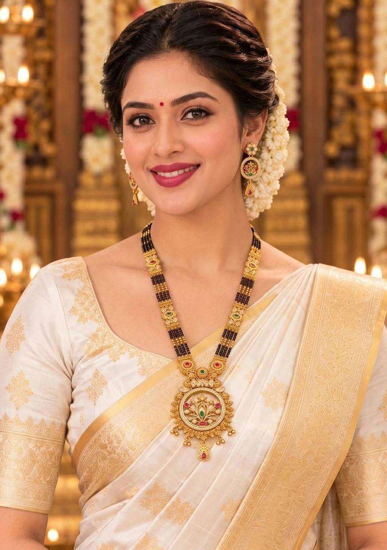Gold-Plated Temple Stone Studded & Beaded Necklace and Earrings for Women | Traditional Temple Jewellery for Wedding & Festive Wear | Gift for Her - Indya