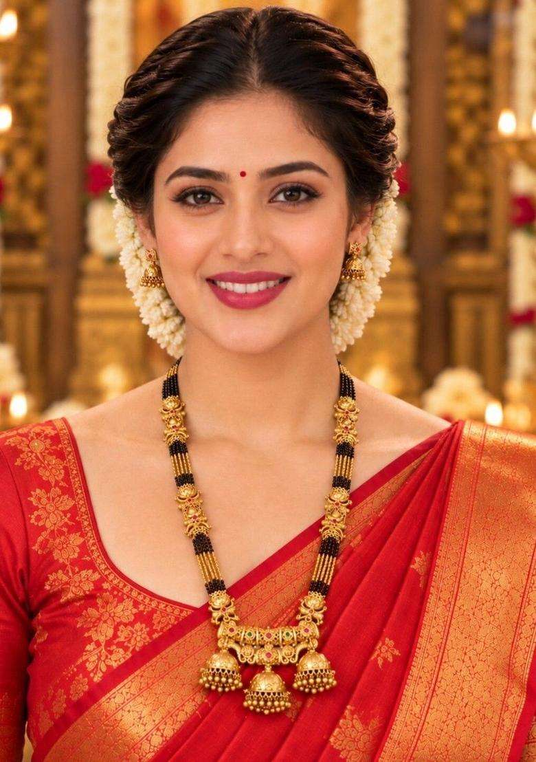 Gold-Plated Temple Stone Studded & Beaded Necklace and Earrings for Women | Traditional Temple Jewellery for Wedding & Festive Wear | Gift for Her - Indya