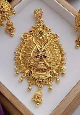 Gold-Plated Geometric Pendants for Women | Traditional Temple Jewellery for Wedding & Festive Wear | Gift for Her