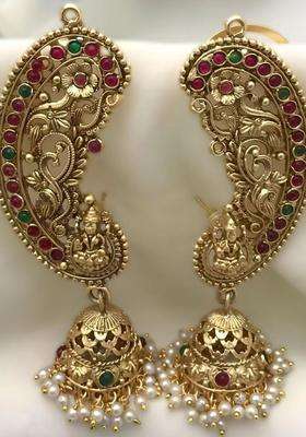 Contemporary Ear Cuff Earrings for Women | Traditional Temple Jewellery for Wedding & Festive Wear | Gift for Her