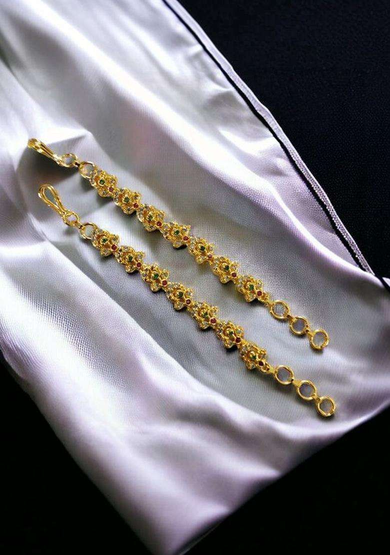 Gold-Plated Floral Earrings with CZ Stone for Women | Traditional Temple Jewellery for Wedding & Festive Wear | Gift for Her - Indya