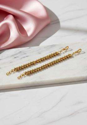 Gold-Plated Geometric Earrings with CZ Stone for Women | Traditional Temple Jewellery for Wedding & Festive Wear | Gift for Her