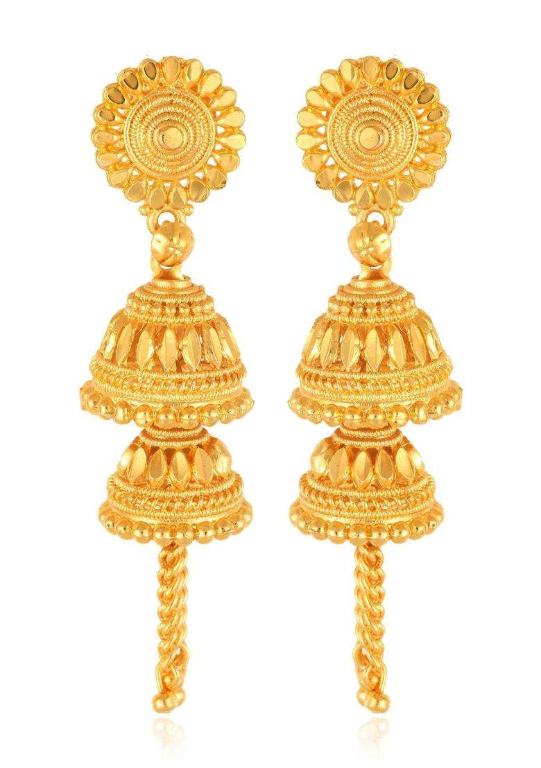 Geometric Jhumkas Earrings for Women | Traditional Temple Jewellery for Wedding & Festive Wear | Gift for Her - Indya