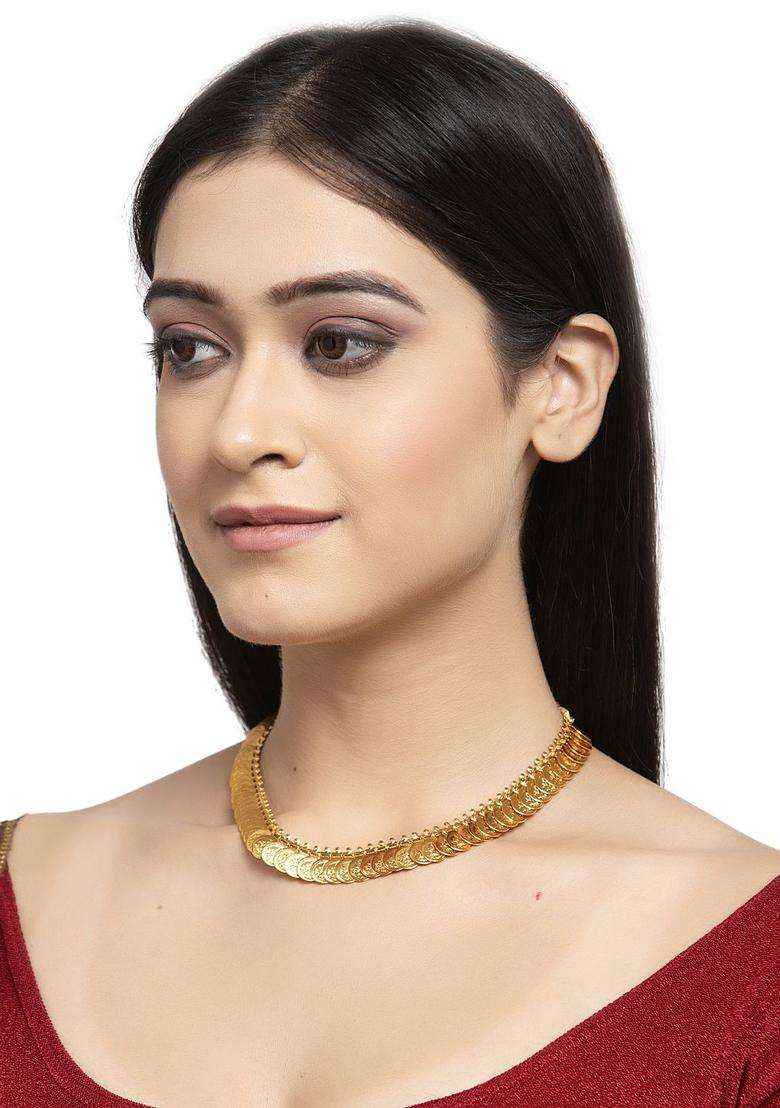 Gold-Plated Lakshmi Haar Handcrafted Statement Necklace for Women | Traditional Temple Jewellery for Wedding & Festive Wear | Gift for Her - Indya