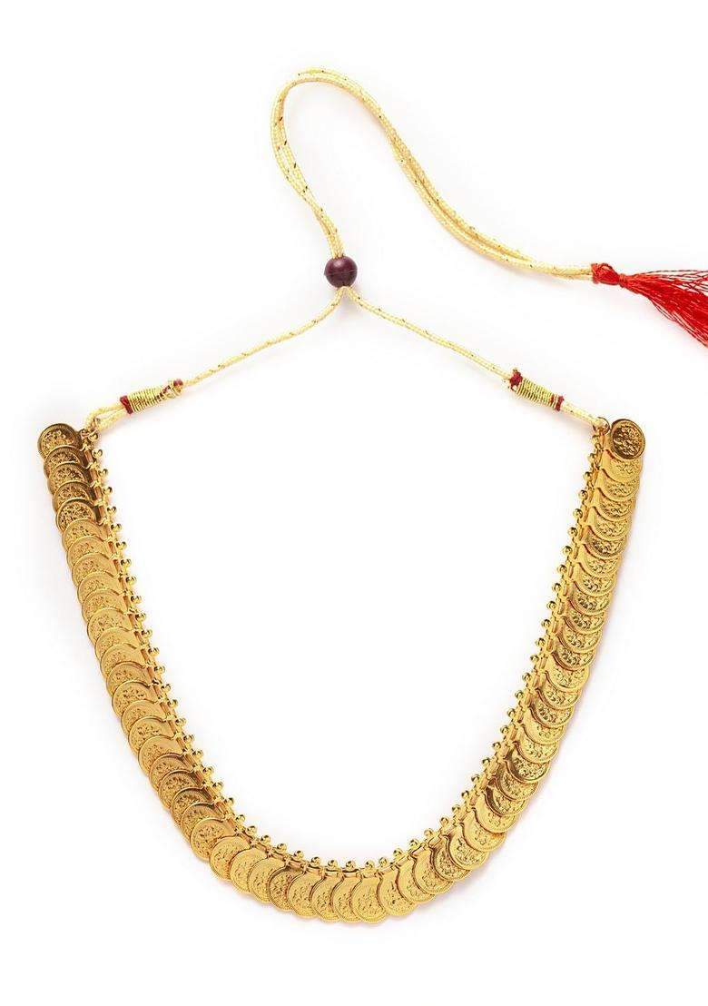 Gold-Plated Lakshmi Haar Handcrafted Statement Necklace for Women | Traditional Temple Jewellery for Wedding & Festive Wear | Gift for Her - Indya