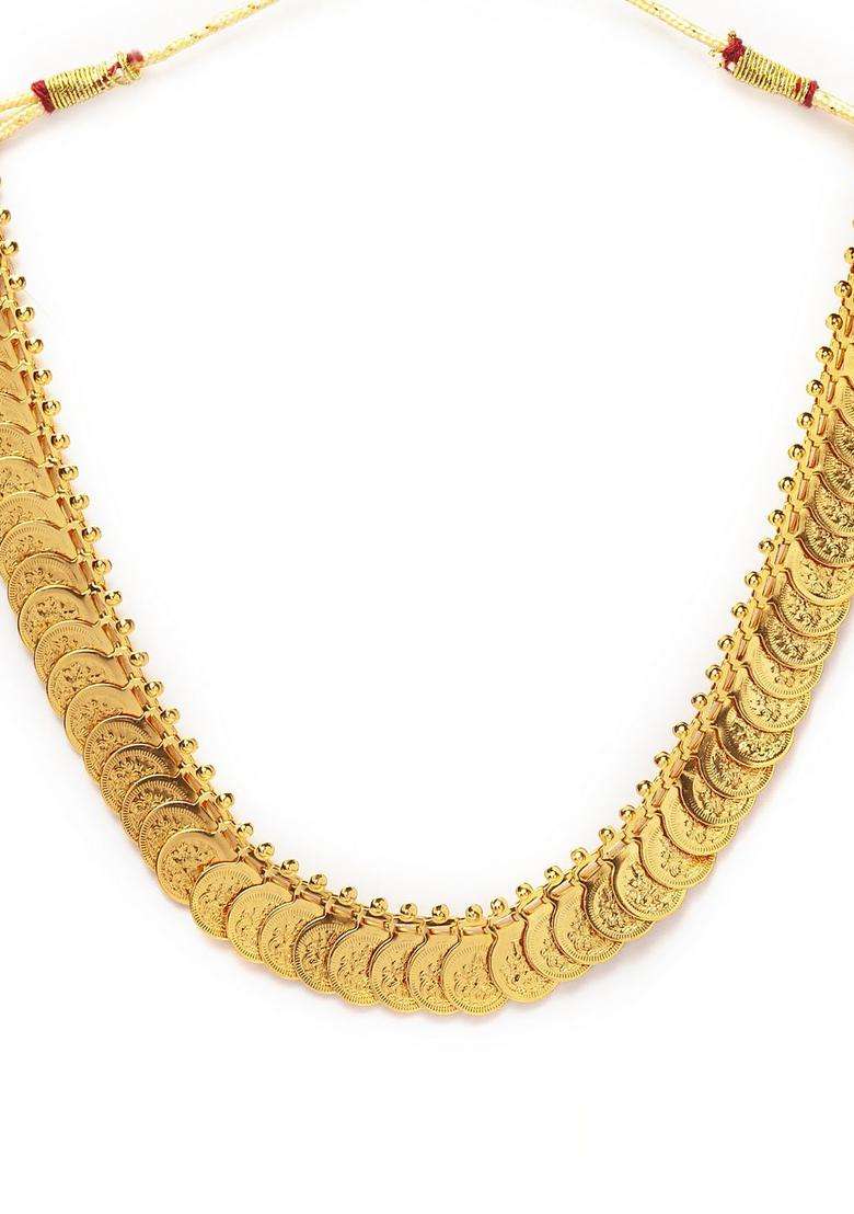 Gold-Plated Lakshmi Haar Handcrafted Statement Necklace for Women | Traditional Temple Jewellery for Wedding & Festive Wear | Gift for Her - Indya
