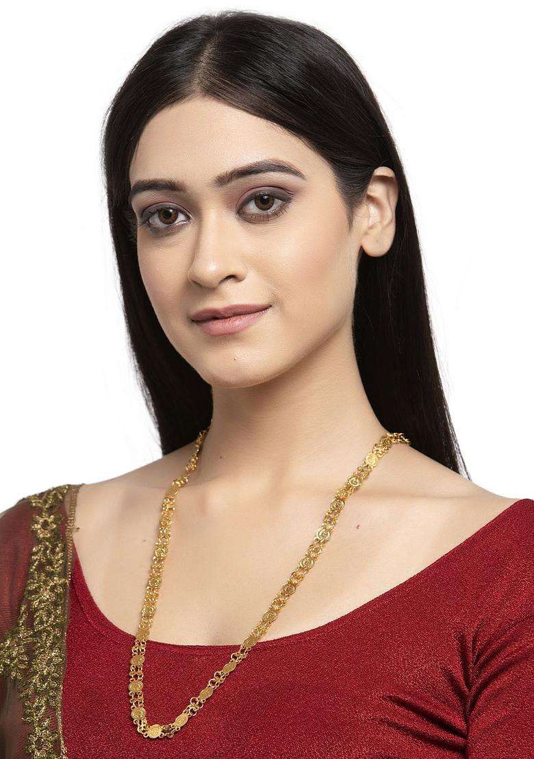 Gold-Plated Handcrafted Lakshmi Haar Necklace for Women | Traditional Temple Jewellery for Wedding & Festive Wear | Gift for Her - Indya