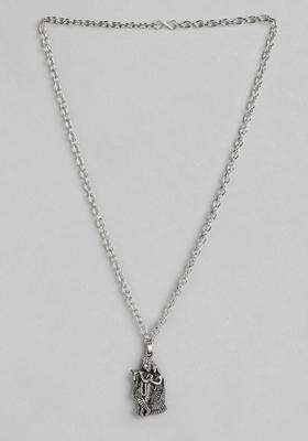 Silver-Plated Temple Pendant with Chain for Men & Women | Stylish Party & Everyday Wear | Festive Gift