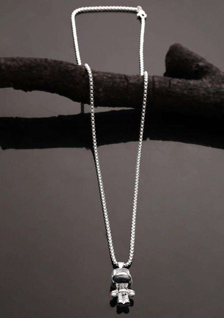 Silver-Plated Pendants with Chains for Men | Stylish Party & Everyday Wear | Gift for Him - Indya