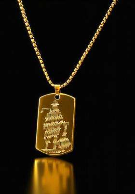 Stainless Steel Gold-Plated Geometric Shaped Temple Pendant with Chain for Men & Women | Traditional Temple Jewellery for Wedding & Festive Wear | Festive Gift