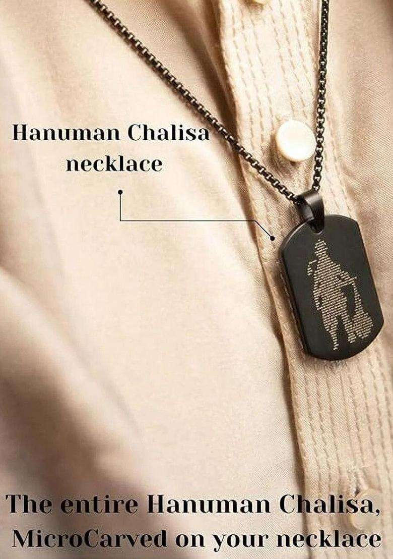 Stainless Steel Geometric Shaped Temple Pendant with Chain for Men & Women | Traditional Temple Jewellery for Wedding & Festive Wear | Festive Gift - Indya