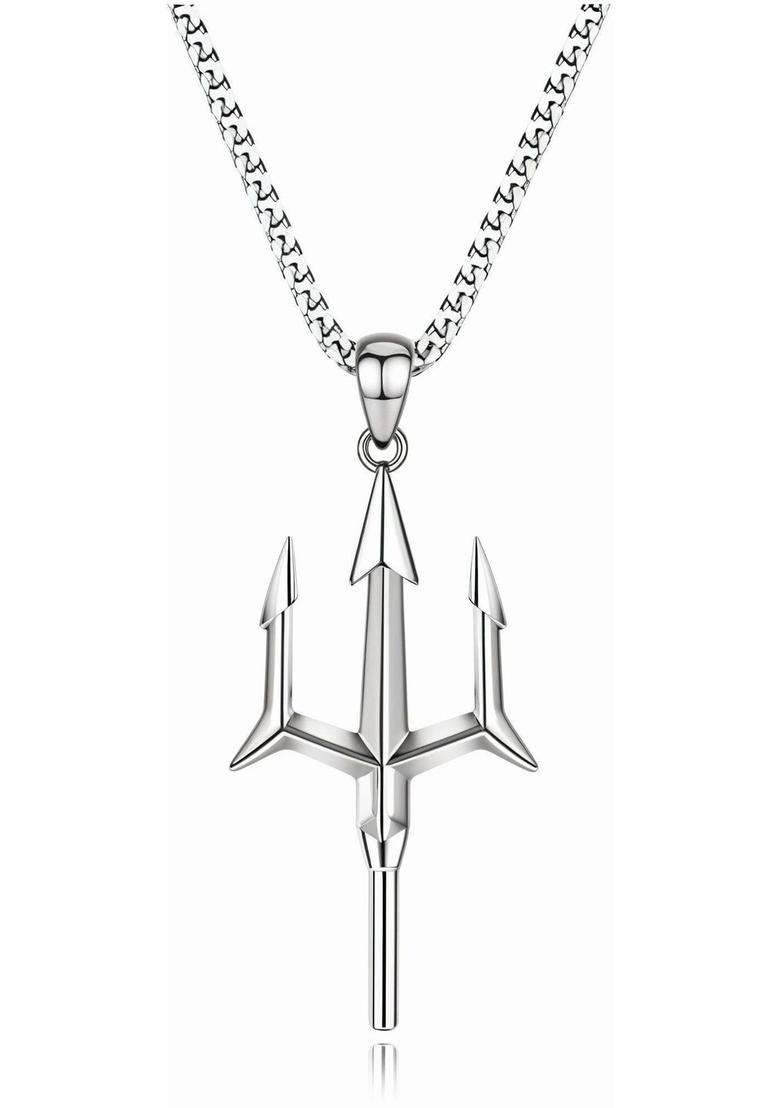 Stainless Steel Silver-Plated Quirky Shaped Temple Pendant with Chain for Men & Women | Traditional Temple Jewellery for Wedding & Festive Wear | Festive Gift - Indya