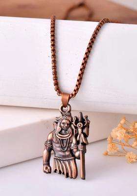 Stainless Steel Shiv Ji Pendant with Chain for Men & Women | Traditional Temple Jewellery for Wedding & Festive Wear | Festive Gift