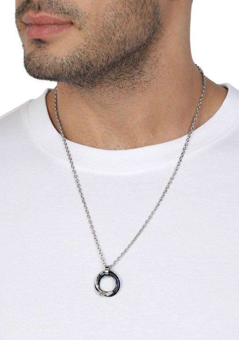 Silver-Plated Pendants with Chains for Men | Stylish Party & Everyday Wear | Gift for Him - Indya