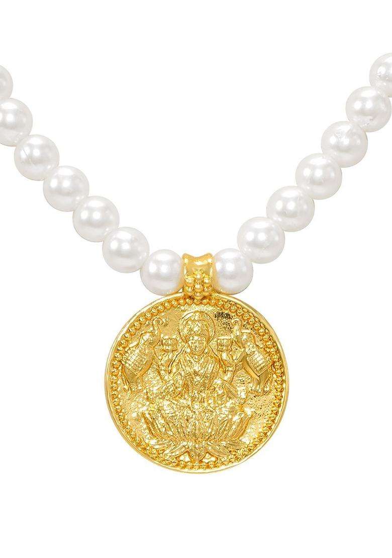 Copper Gold-Plated Temple Necklace for Women | Traditional Temple Jewellery for Wedding & Festive Wear | Gift for Her - Indya