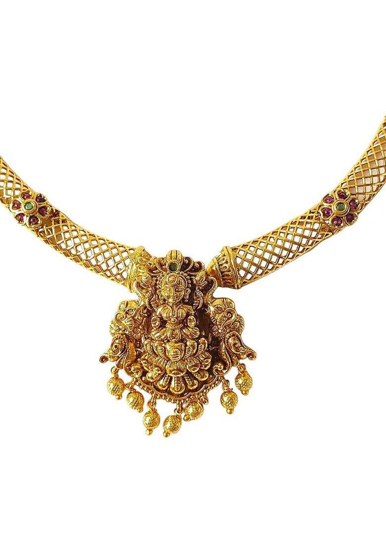 Gold-Plated Stone-Studded & Beaded Jewellery Set for Women | Traditional Temple Jewellery for Wedding & Festive Wear | Gift for Her - Indya