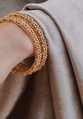 Gold-Plated Temple Stone Studded & Beaded Bangle for Women | Traditional Temple Jewellery for Wedding & Festive Wear | Gift for Her
