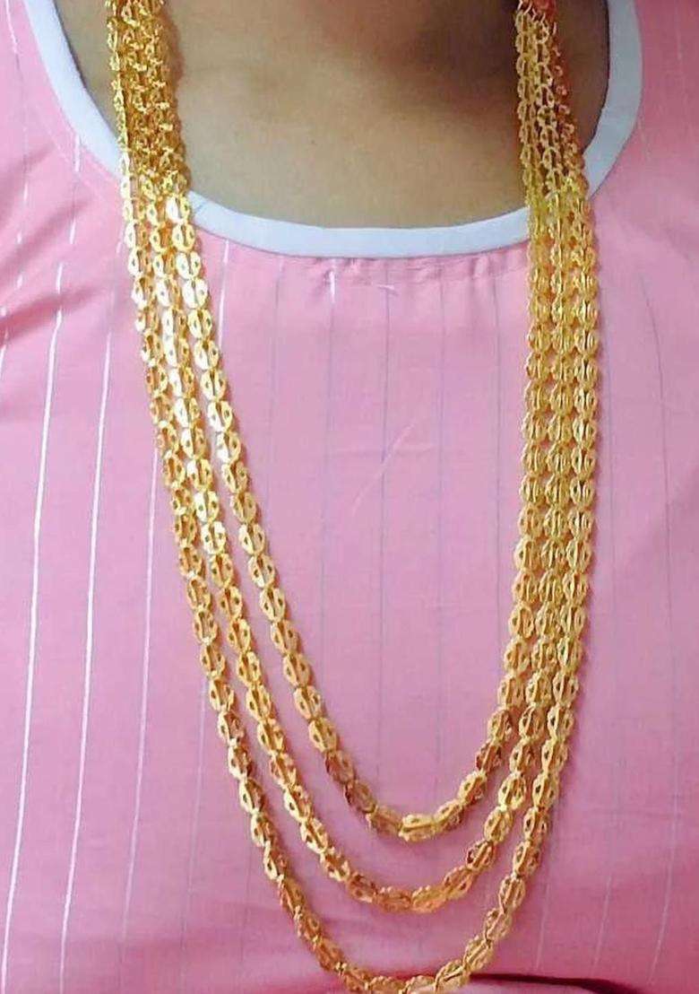 Gold-Plated Metal Necklace for Men & Women | Stylish Party & Everyday Wear | Festive Gift - Indya