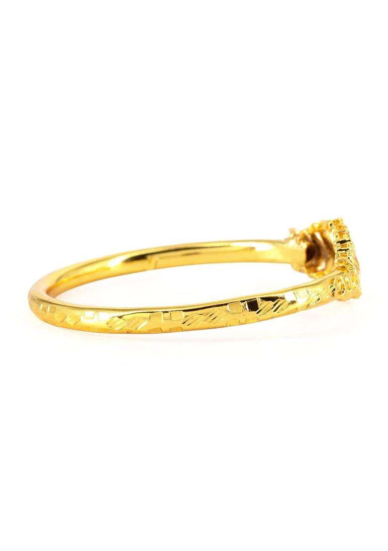 Brass Temple Gold-Plated Bangle-Style Bracelet for Women | Fusion Party & Festive Wear | Gift for Her - Indya