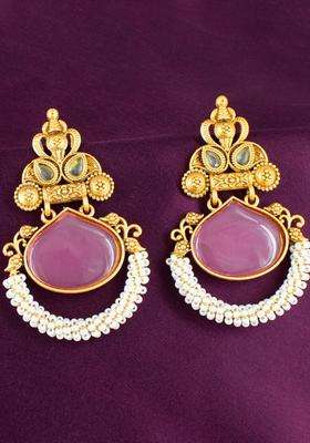 Gold-Plated Contemporary Drop Earrings for Women | Traditional Temple Jewellery for Wedding & Festive Wear | Gift for Her