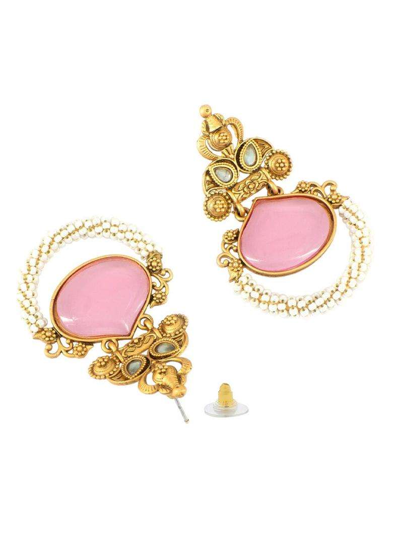 Gold-Plated Contemporary Drop Earrings for Women | Traditional Temple Jewellery for Wedding & Festive Wear | Gift for Her - Indya