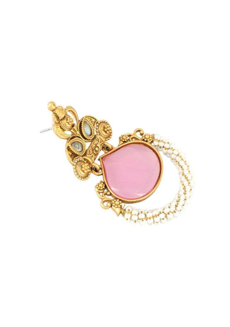 Gold-Plated Contemporary Drop Earrings for Women | Traditional Temple Jewellery for Wedding & Festive Wear | Gift for Her - Indya