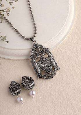 Silver-Plated Oxidized Temple Jewellery Set for Women | Stylish Party & Everyday Wear | Gift for Her