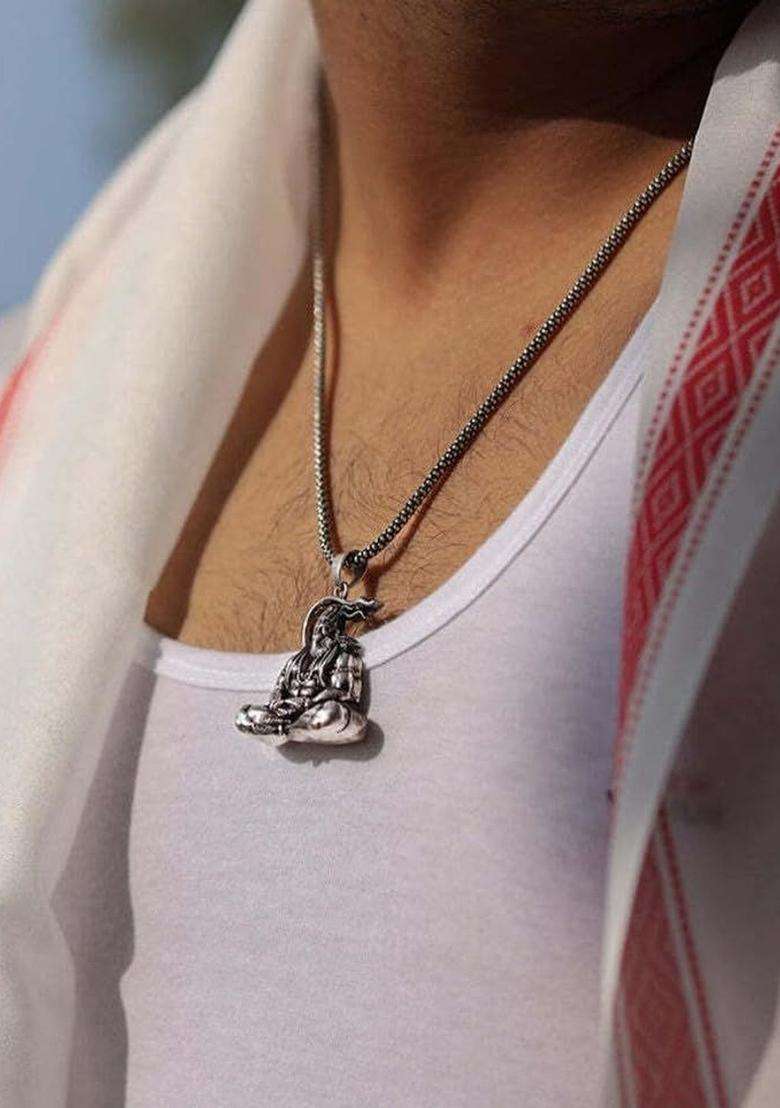 Stainless Steel Temple Pendant with Chain for Men & Women | Traditional Temple Jewellery for Wedding & Festive Wear | Festive Gift - Indya