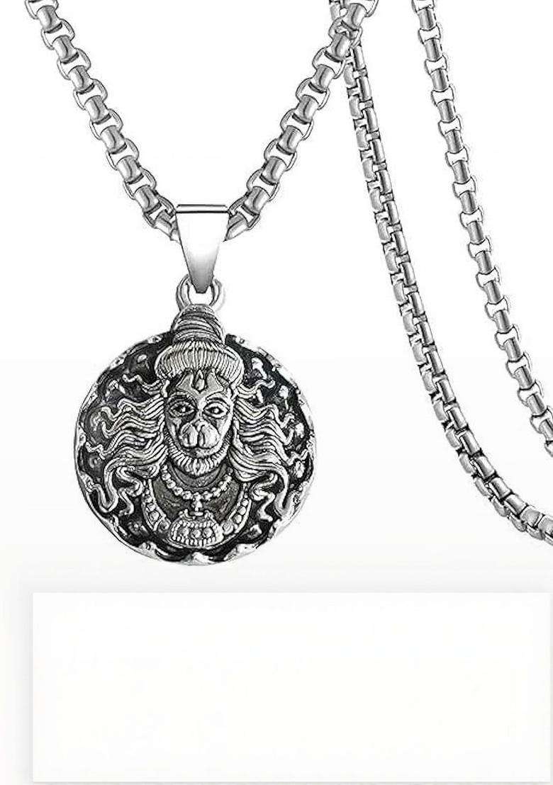 Stainless Steel Temple Pendant with Chain for Men & Women | Traditional Temple Jewellery for Wedding & Festive Wear | Festive Gift - Indya