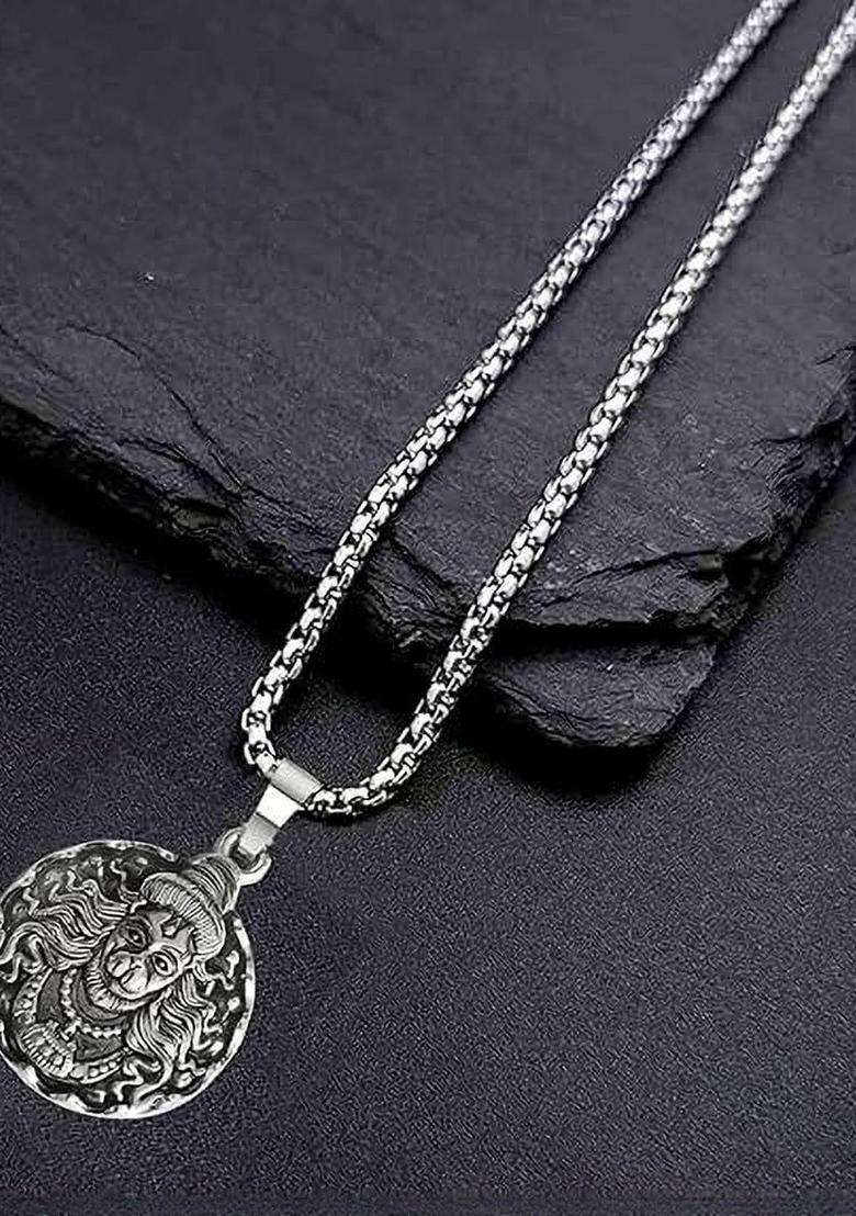 Stainless Steel Temple Pendant with Chain for Men & Women | Traditional Temple Jewellery for Wedding & Festive Wear | Festive Gift - Indya