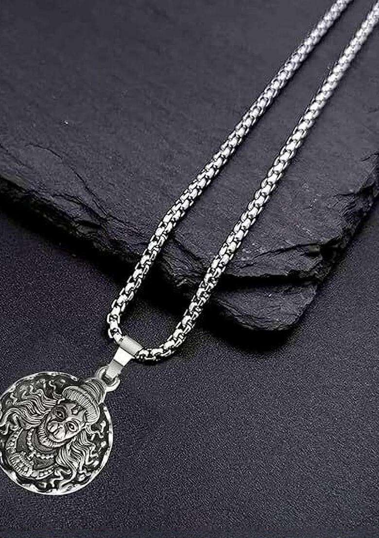 Stainless Steel Temple Pendant with Chain for Men & Women | Traditional Temple Jewellery for Wedding & Festive Wear | Festive Gift - Indya