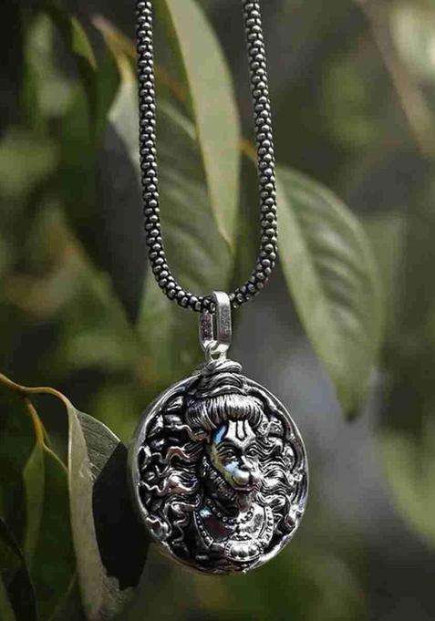 Stainless Steel Temple Pendant with Chain for Men & Women | Traditional Temple Jewellery for Wedding & Festive Wear | Festive Gift
