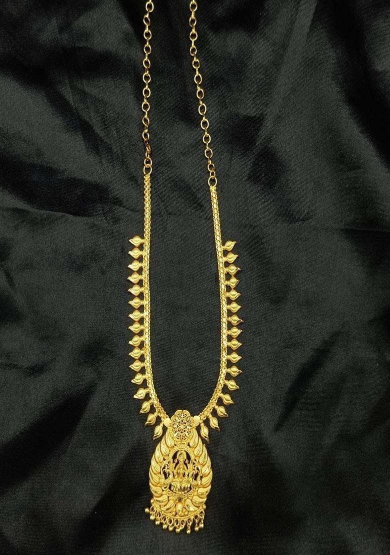 Copper Gold-Plated Temple Necklace for Women | Traditional Temple Jewellery for Wedding & Festive Wear | Gift for Her - Indya