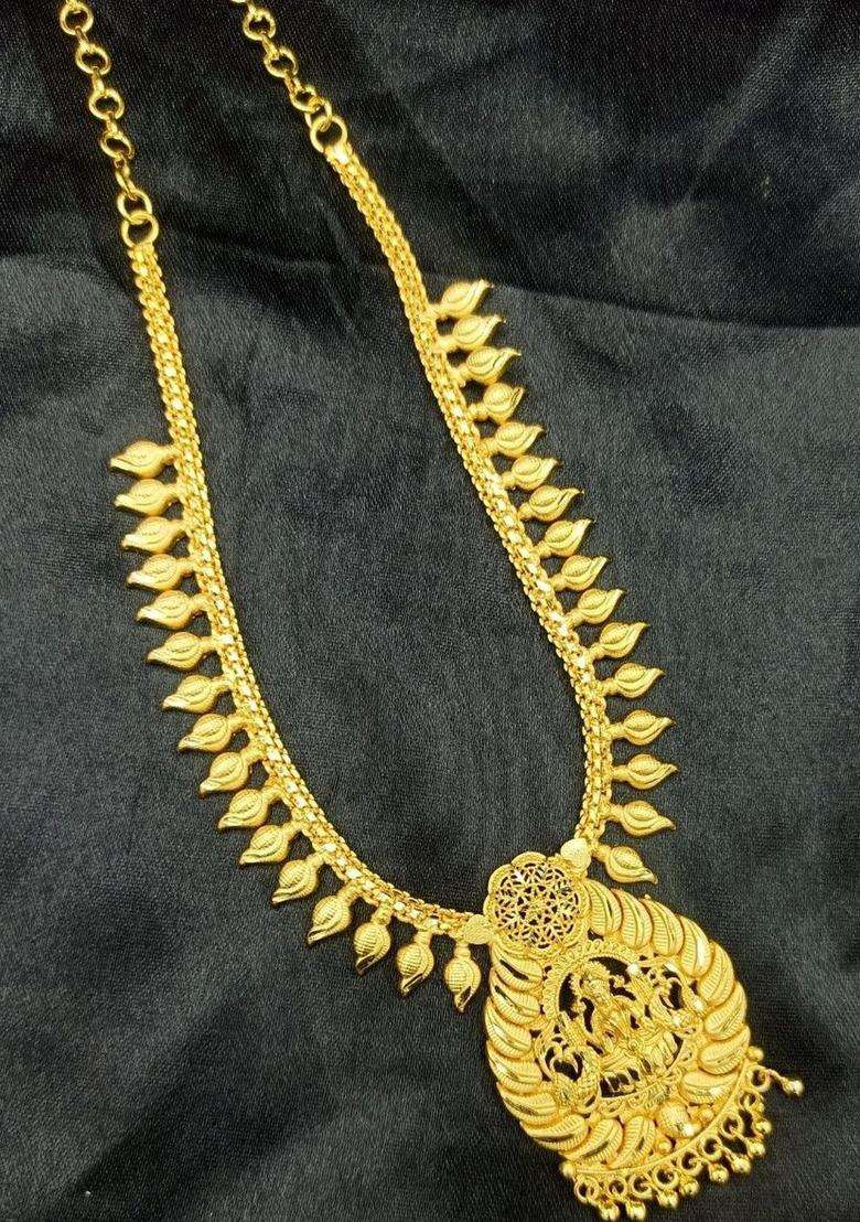 Copper Gold-Plated Temple Necklace for Women | Traditional Temple Jewellery for Wedding & Festive Wear | Gift for Her - Indya