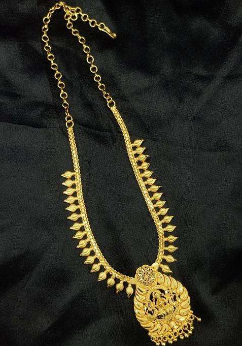 Copper Gold-Plated Temple Necklace for Women | Traditional Temple Jewellery for Wedding & Festive Wear | Gift for Her
