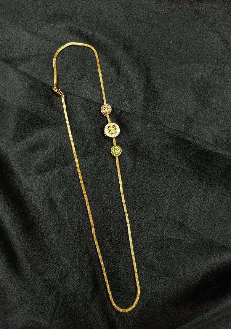 Copper Gold-Plated Temple Necklace for Women | Traditional Temple Jewellery for Wedding & Festive Wear | Gift for Her - Indya
