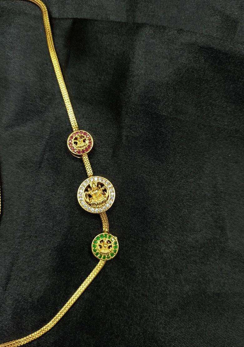Copper Gold-Plated Temple Necklace for Women | Traditional Temple Jewellery for Wedding & Festive Wear | Gift for Her - Indya