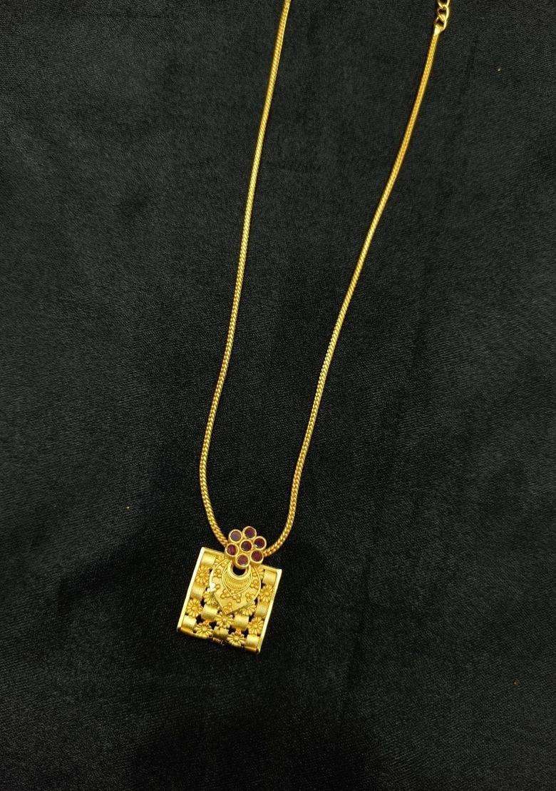 Copper Gold-Plated Temple Necklace for Women | Traditional Temple Jewellery for Wedding & Festive Wear | Gift for Her - Indya