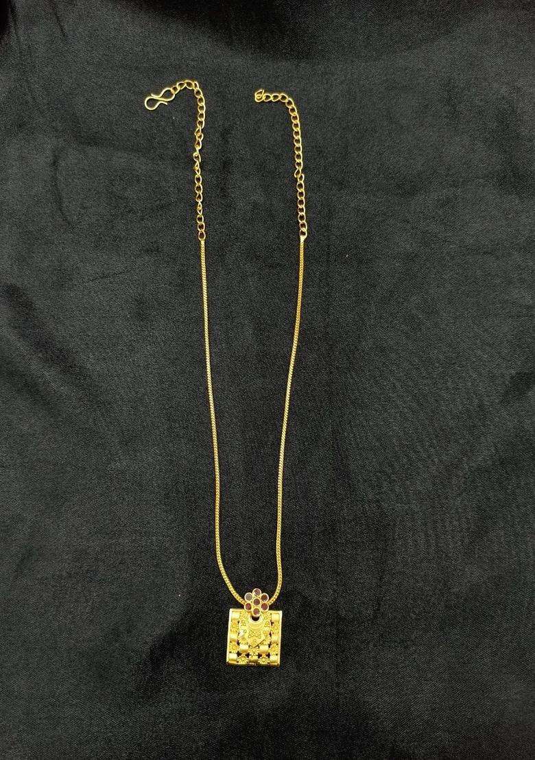 Copper Gold-Plated Temple Necklace for Women | Traditional Temple Jewellery for Wedding & Festive Wear | Gift for Her - Indya