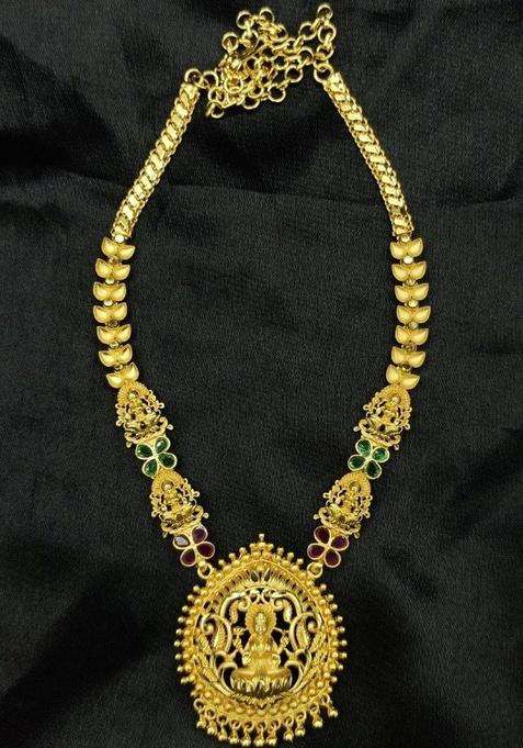 Copper Gold-Plated Cubic Zirconia for Women | Traditional Temple Jewellery for Wedding & Festive Wear | Gift for Her