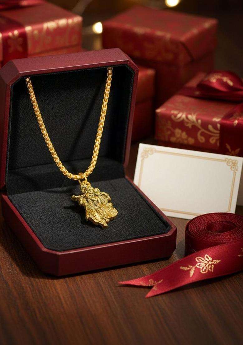 Silver-Plated Pendant for Men & Women | Traditional Temple Jewellery for Wedding & Festive Wear | Festive Gift - Indya