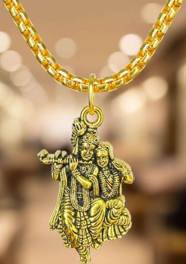 Silver-Plated Pendant for Men & Women | Traditional Temple Jewellery for Wedding & Festive Wear | Festive Gift - Indya