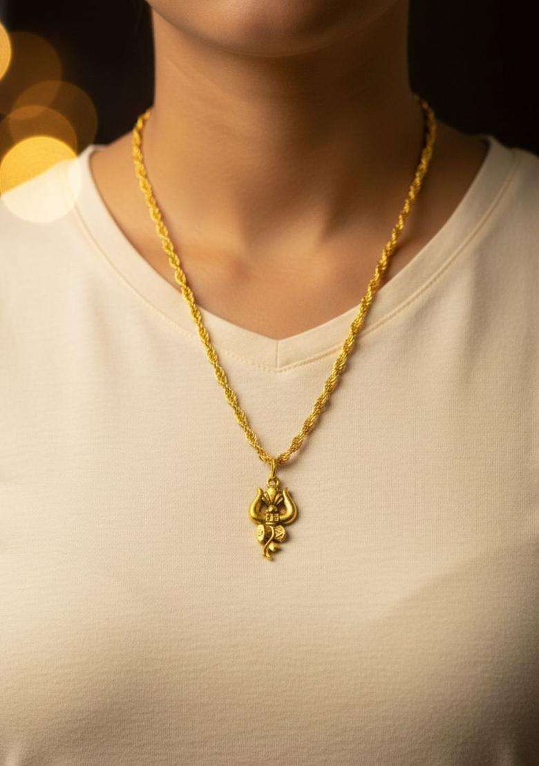 Silver-Plated Contemporary Pendants with Chains for Men & Women | Traditional Temple Jewellery for Wedding & Festive Wear | Festive Gift - Indya