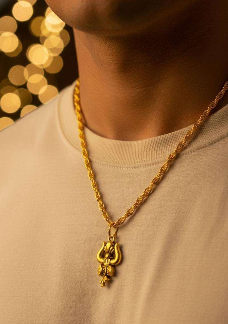 Silver-Plated Contemporary Pendants with Chains for Men & Women | Traditional Temple Jewellery for Wedding & Festive Wear | Festive Gift - Indya