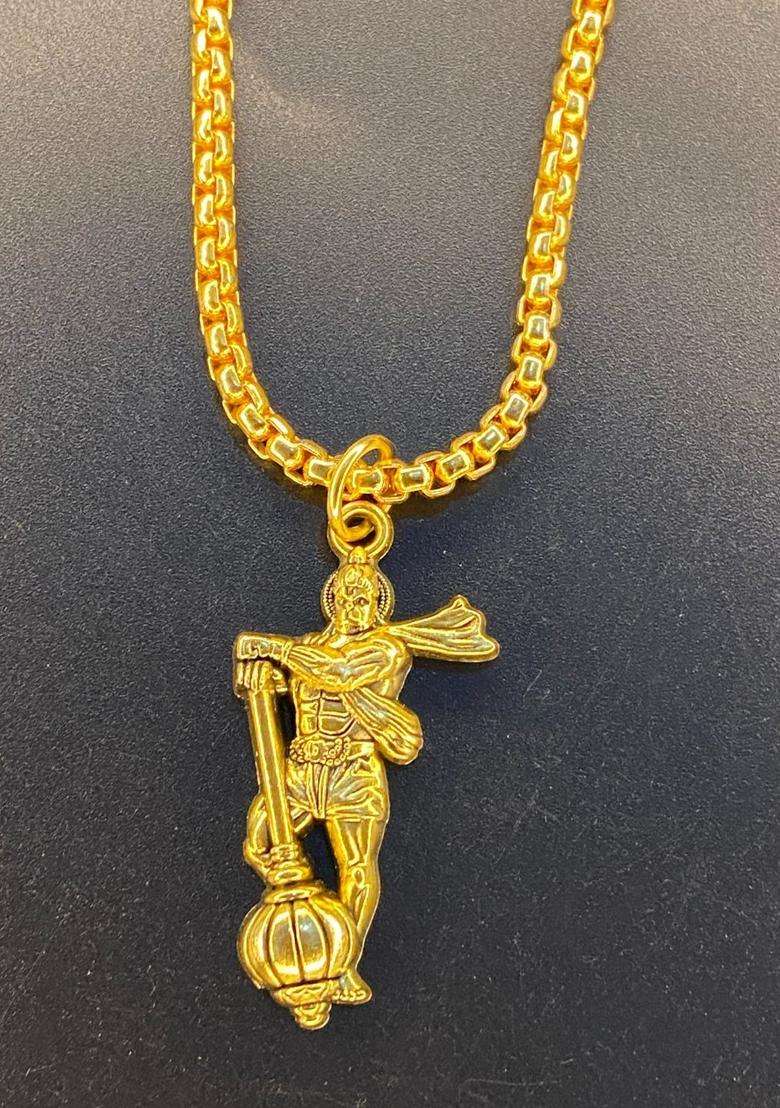 Gold-Plated Contemporary Pendants with Chains for Men & Women | Traditional Temple Jewellery for Wedding & Festive Wear | Festive Gift - Indya